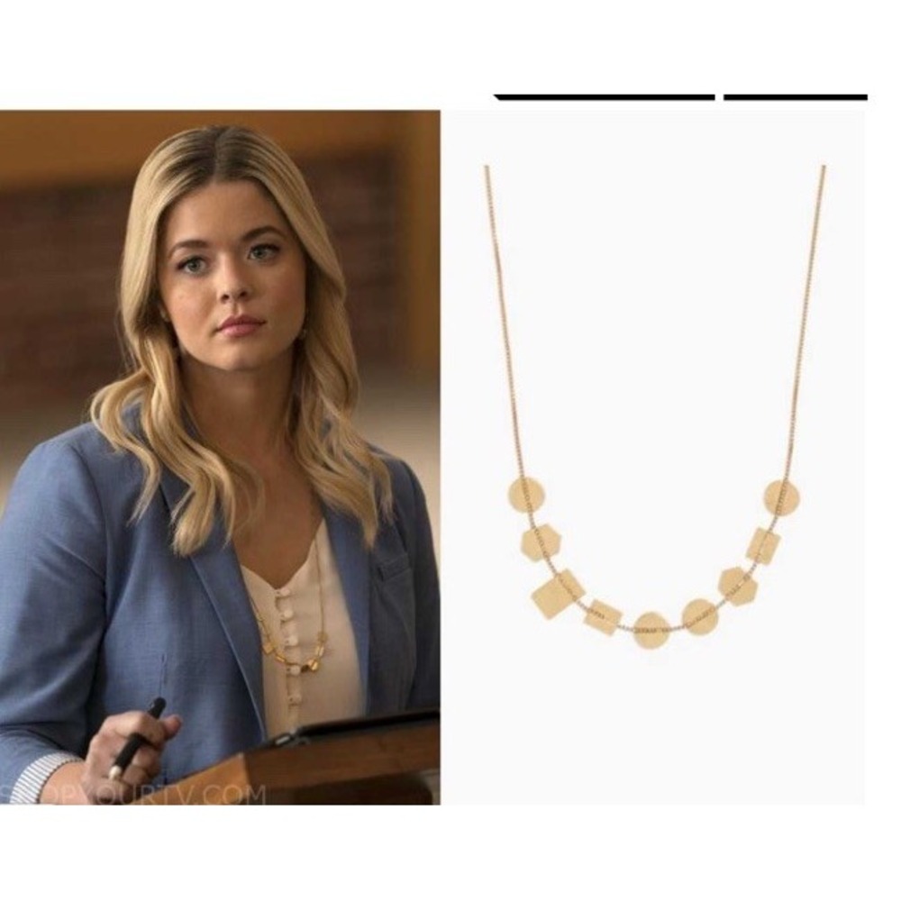 Holding Pattern Necklace 34 Vintage Gold Color On "Pretty Little Liars" - Picture 2 of 6